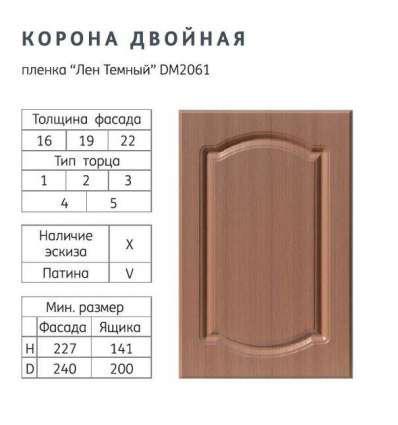 Фасады МДФ ПВХ Корона двойная Фасады МДФ ПВХ Корона двойная